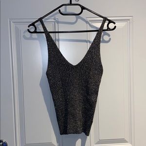 black sparkled tank top